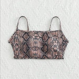 Snake print swim top